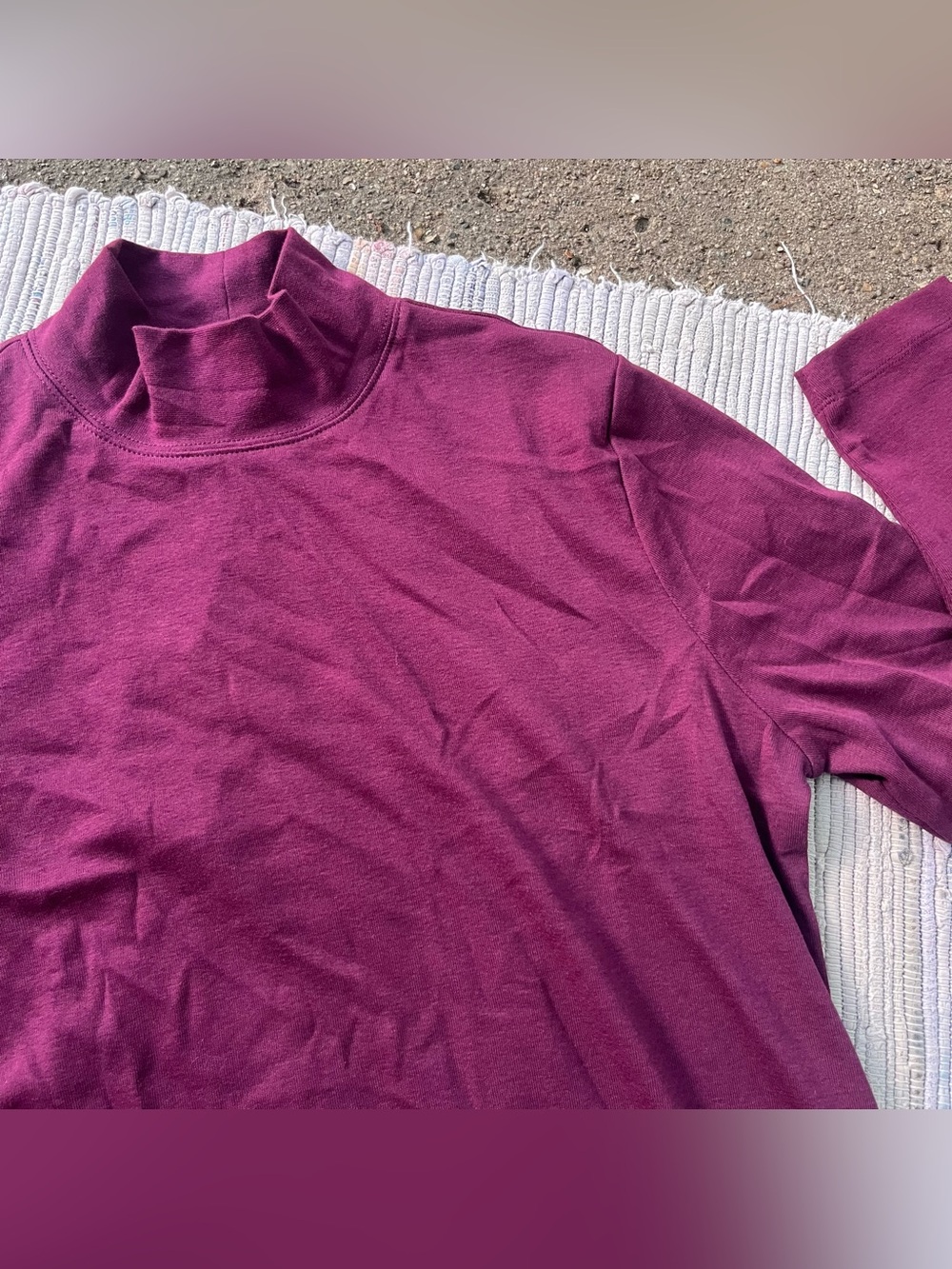Vtg 100% cotton mock Turtleneck Top Cotton purple